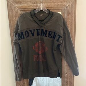 FP Movement Olive Green Football Graphic Sweatshirt